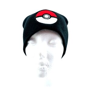 Pokémon OS Adult Pokeball Black Casual Streetwear Warm Knit Beanie/Hat